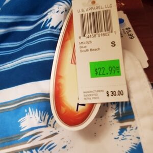 Blue and White  Swim Trunks US Apparel